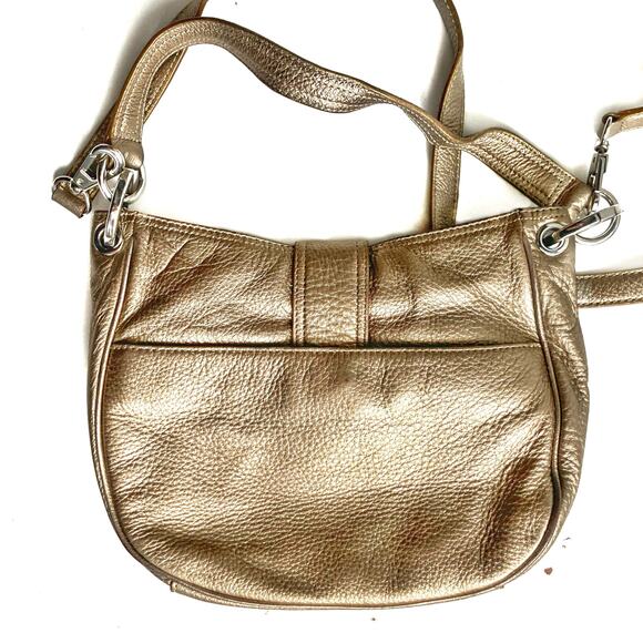 Michael Kors Metallic Gold Shoulder Bag | Y2K Convertible Crossbody Satchel EUC - Picture 5 of 16